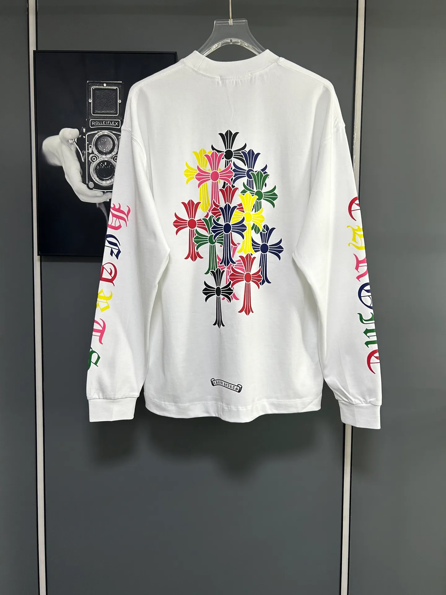 P230 2026 new (exclusive) Chrome Hearts autumn and winter limited edition heavyweight high-weight long-sleeved T-shirt, customized Dreamweaver Yayun ribbed cotton designer concept style Fabric: Heavy 380g Size: S M L XL Color: White